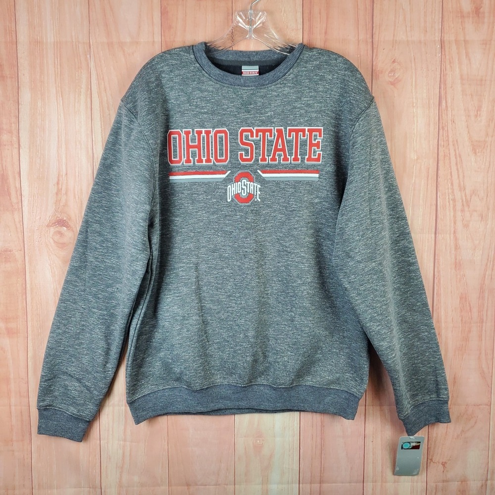 Ohio State Buckeyes Football Team Sweatshirt Mens M‎ Heather Gray Fleece Lined